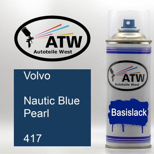 Volvo, Nautic Blue Pearl, 417: 400ml Sprühdose, von ATW Autoteile West.